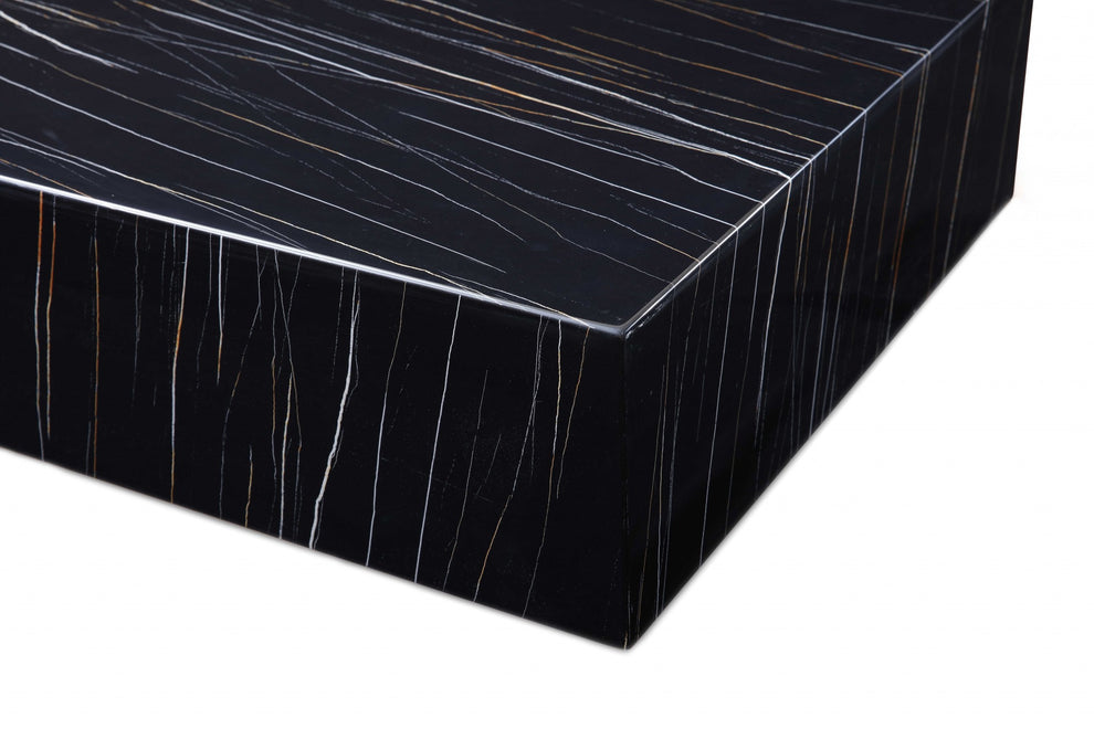 Black Square Marble Table By Homeroots | Coffee Tables | Modishstore - 3