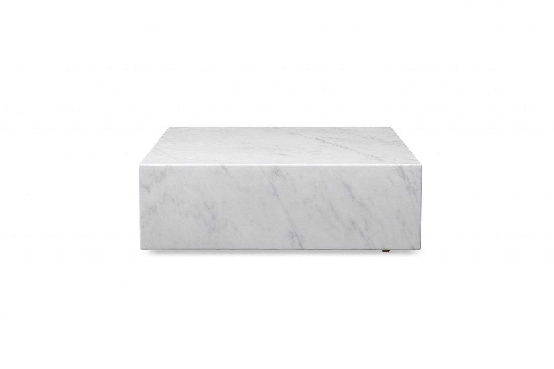 White Marble Coffee Table with Casters By Homeroots | Coffee Tables | Modishstore - 2