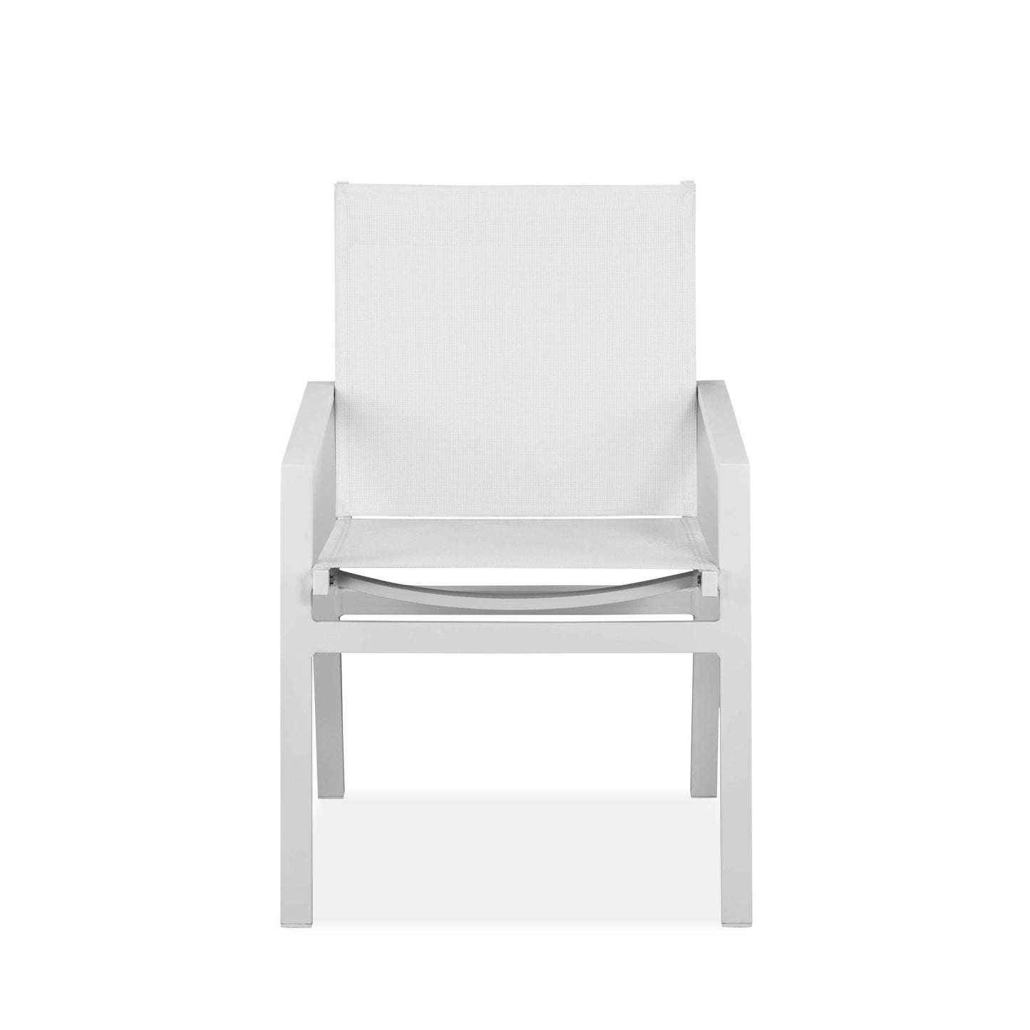 Set Of 2 White Aluminum Dining Armed Chairs By Homeroots | Dining Chairs | Modishstore