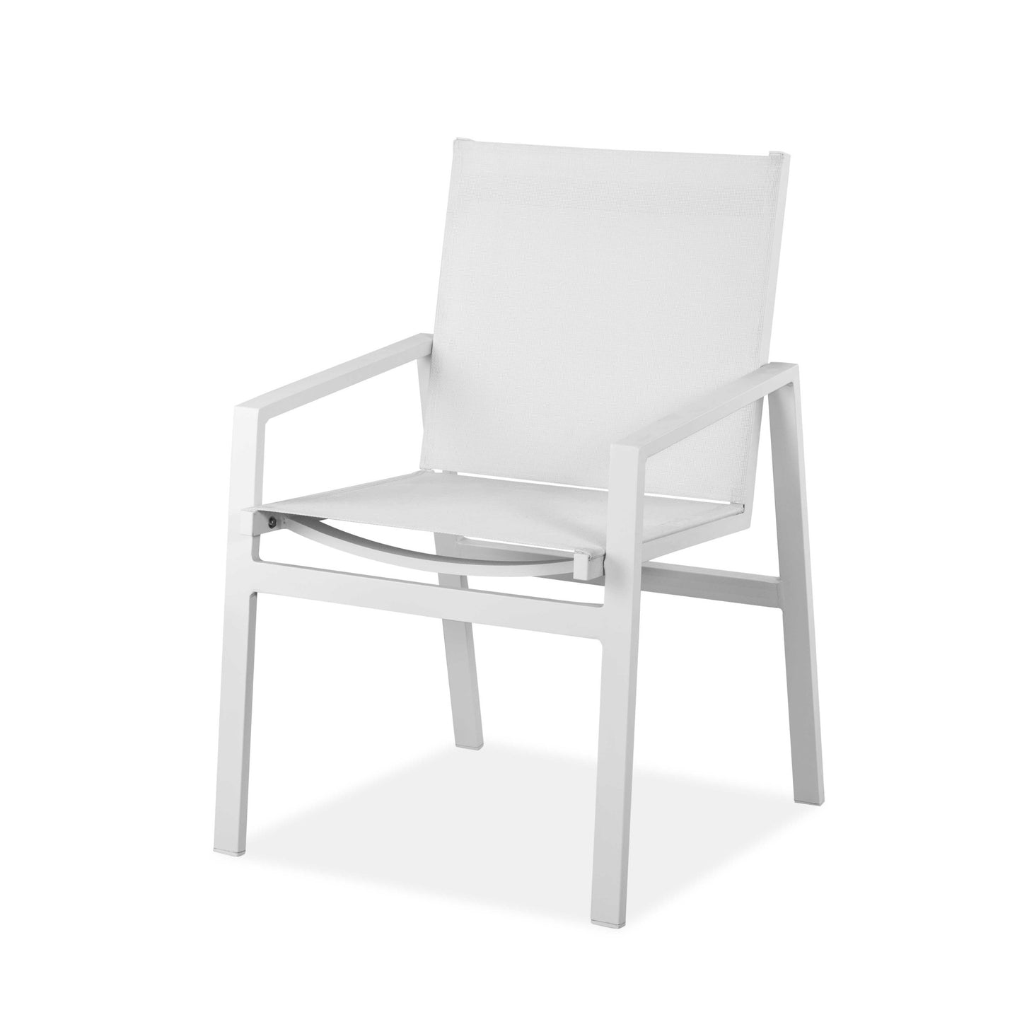 Set Of 2 White Aluminum Dining Armed Chairs By Homeroots | Dining Chairs | Modishstore - 2