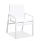 Set Of 2 White Aluminum Dining Armed Chairs By Homeroots | Dining Chairs | Modishstore - 3