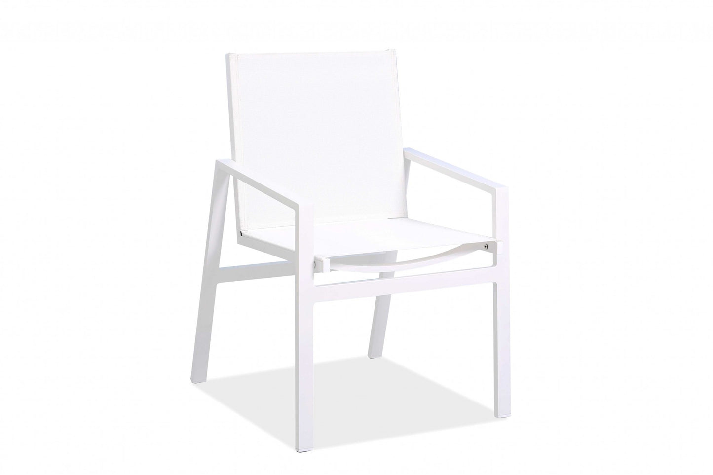 Set Of 2 White Aluminum Dining Armed Chairs By Homeroots | Dining Chairs | Modishstore - 3