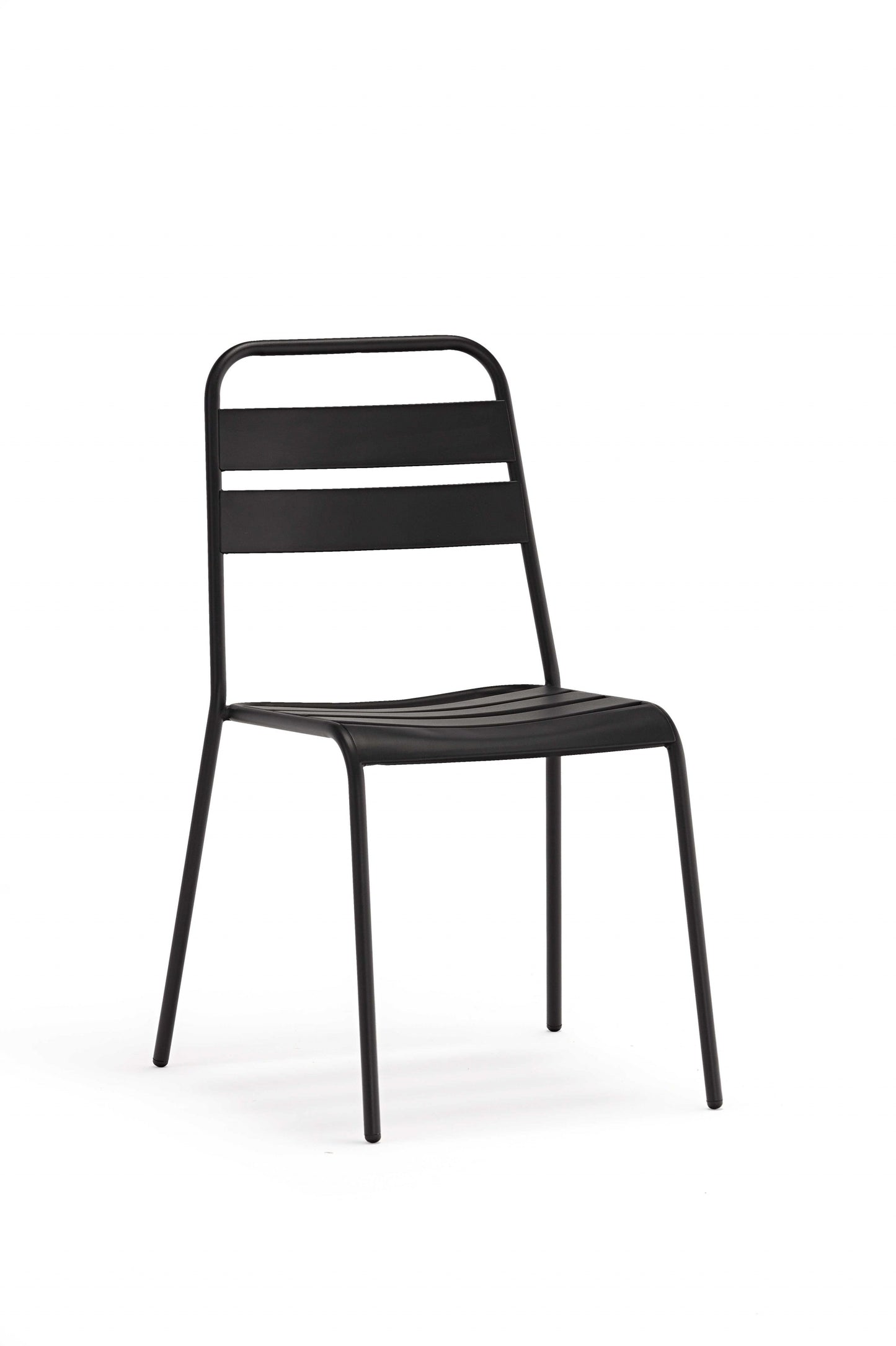 Set Of 4 Gray Stacking Aluminum Armless Chairs By Homeroots | Dining Chairs | Modishstore