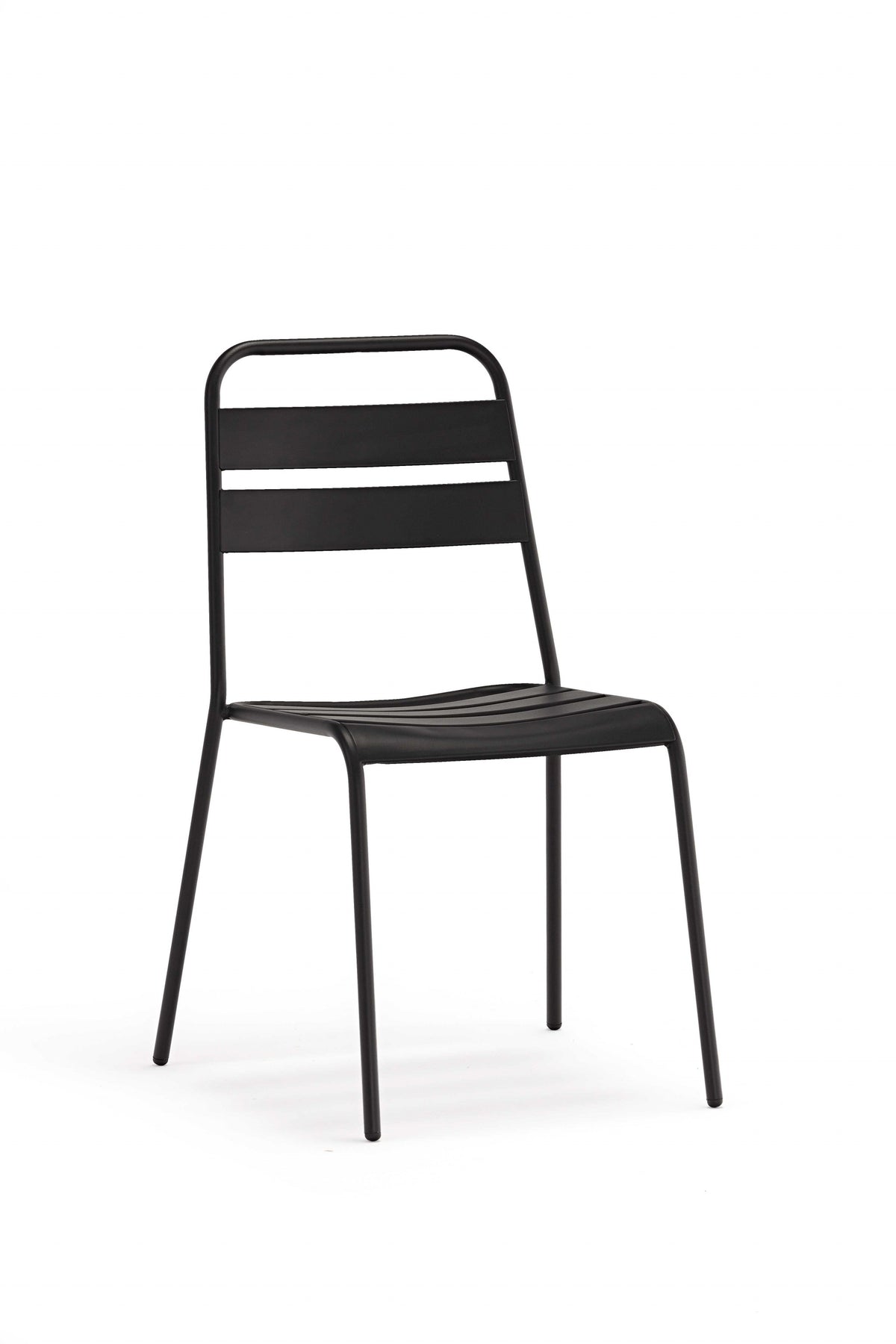 Set Of 4 Gray Stacking Aluminum Armless Chairs By Homeroots | Dining Chairs | Modishstore