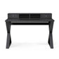 Rectangular Black Veneer Desk with 2 Small Drawers By Homeroots | Desks | Modishstore - 2