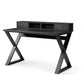 Rectangular Black Veneer Desk with 2 Small Drawers By Homeroots | Desks | Modishstore - 3