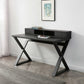 Rectangular Black Veneer Desk with 2 Small Drawers By Homeroots | Desks | Modishstore