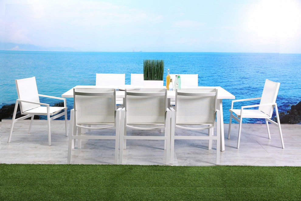 White Aluminum Dining Table By Homeroots | Dining Tables | Modishstore - 3