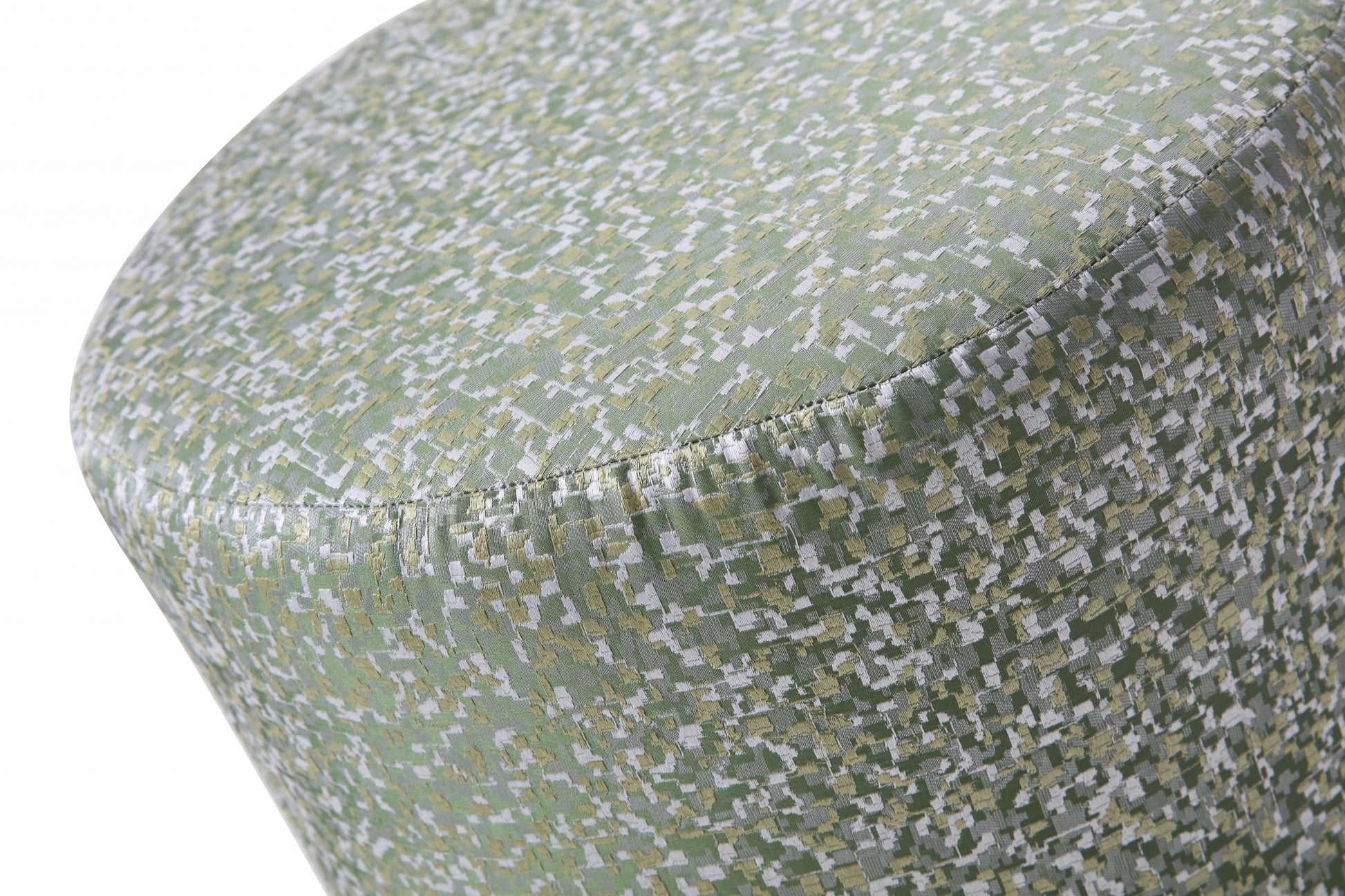 Green Fabric Steel Ottoman By Homeroots | Ottomans | Modishstore - 2