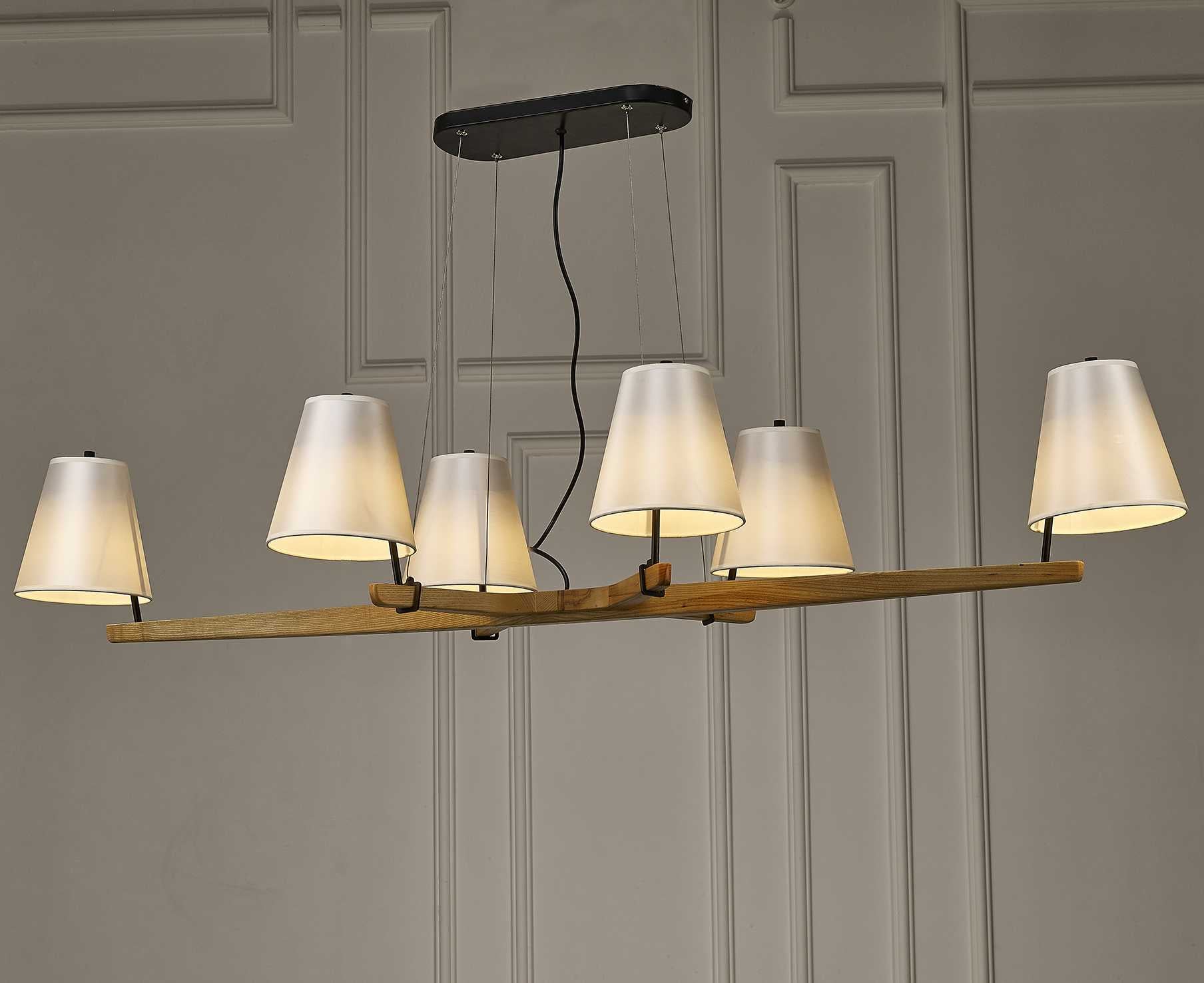 White Wood Pendant Lamp By Homeroots | Pendant Lamps | Modishstore