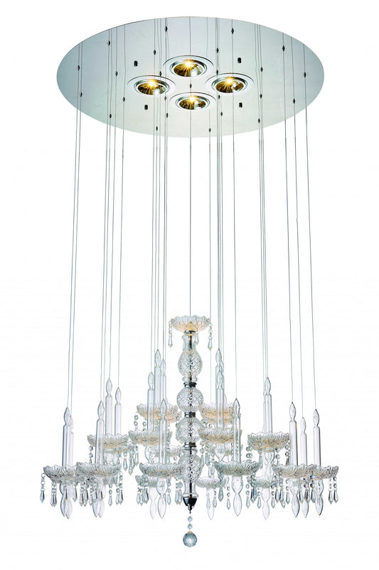 Clear Crystal Glass Pendant Lamp By Homeroots - 372255 | Pendant Lamps | Modishstore
