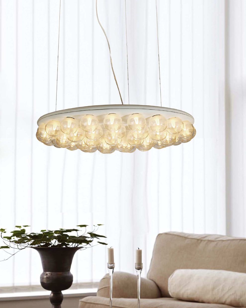 White Glass Metal Pendant Lamp By Homeroots | Pendant Lamps | Modishstore - 3