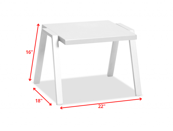 22 X 18 X 16 White Aluminum Side Table By Homeroots | End Tables | Modishstore - 7