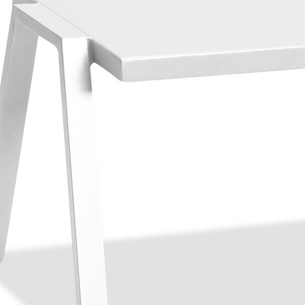 22 X 18 X 16 White Aluminum Side Table By Homeroots