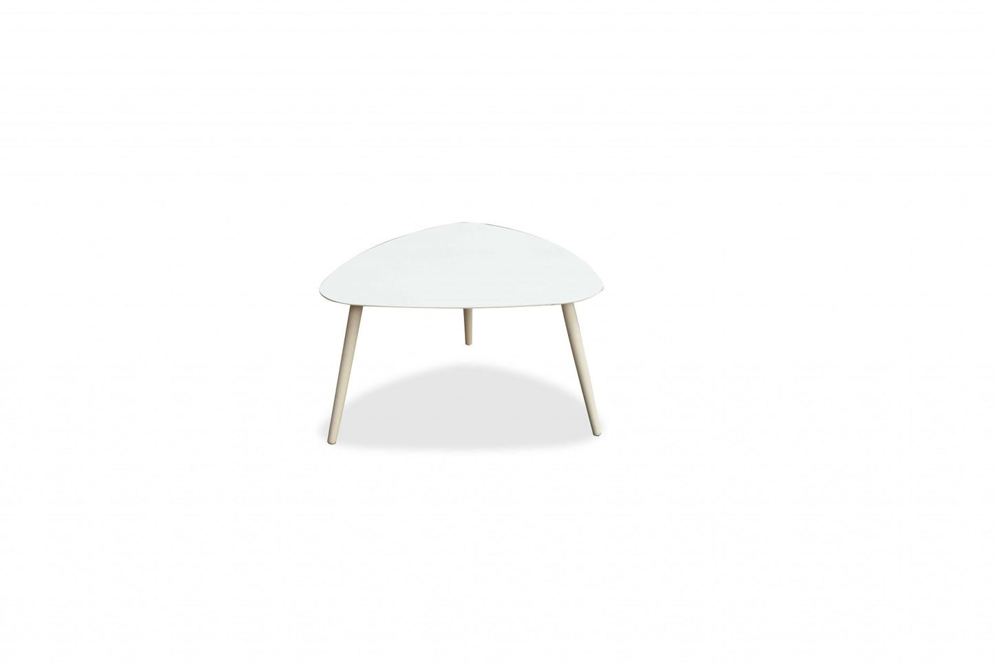 Triad White Aluminum Side Table By Homeroots | Side Tables | Modishstore - 3