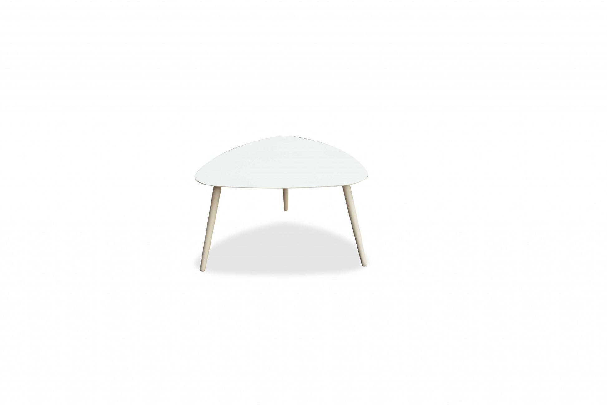 Triad White Aluminum Side Table By Homeroots | Side Tables | Modishstore - 3