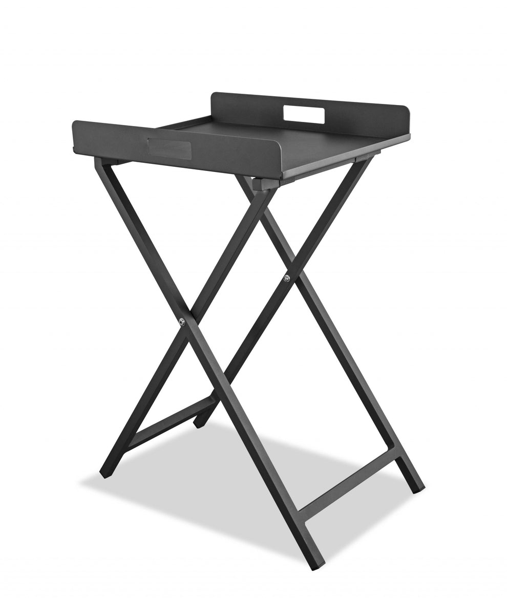 Gray Aluminum Indoor Outdoor Tray Table By Homeroots | TV Tray Tables | Modishstore - 4