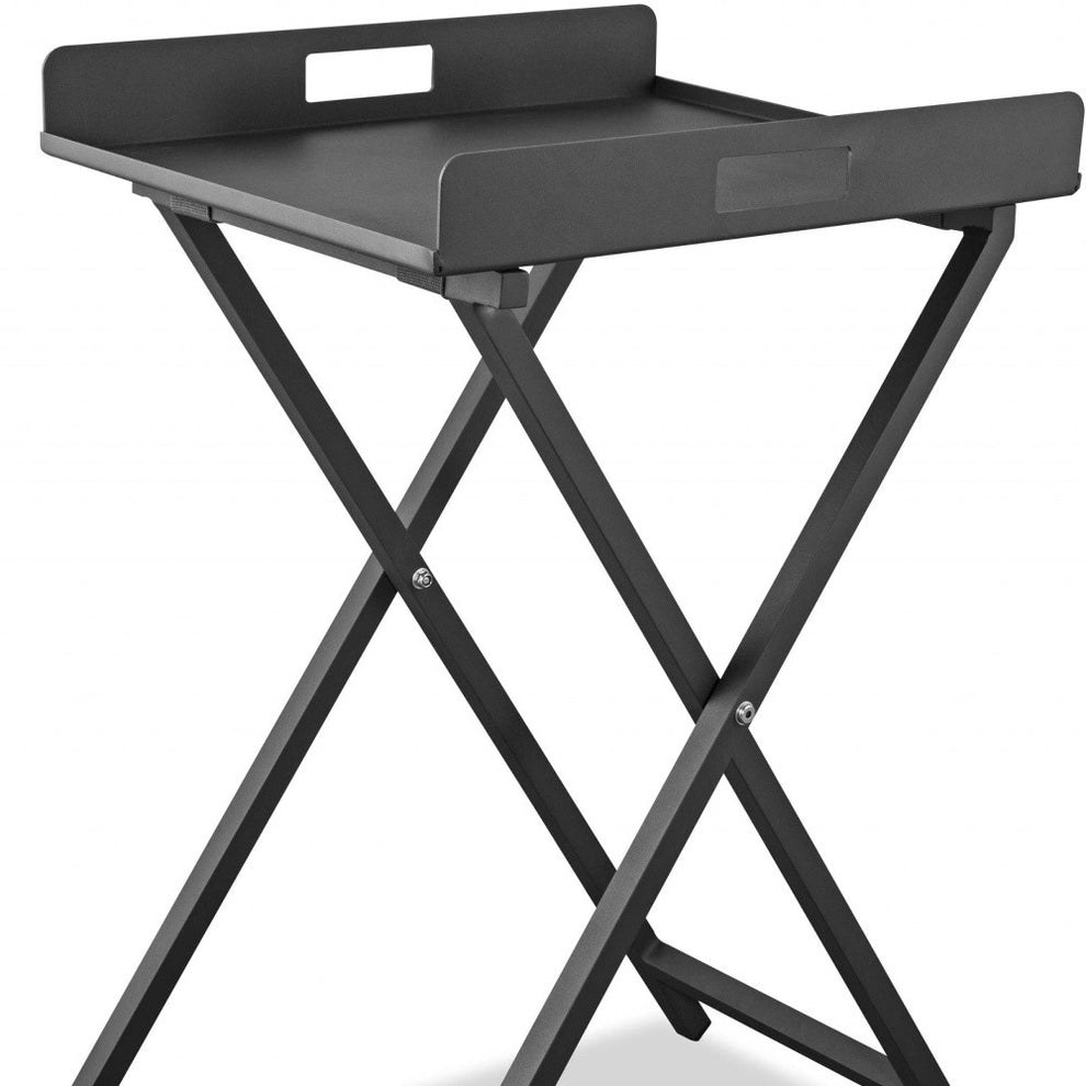 Gray Aluminum Indoor Outdoor Tray Table By Homeroots | TV Tray Tables | Modishstore - 5