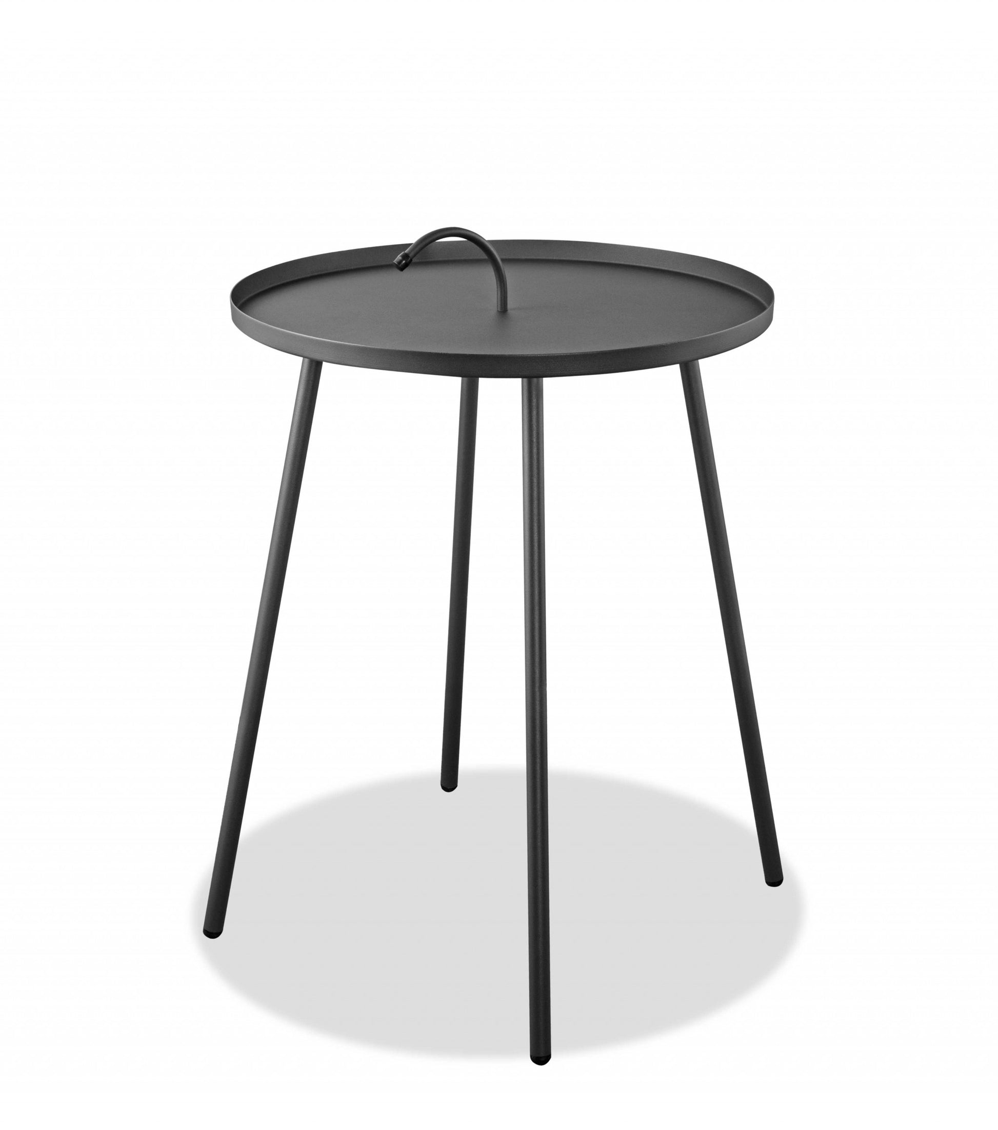 Gray Round Steel End or Side Table By Homeroots | Side Tables | Modishstore