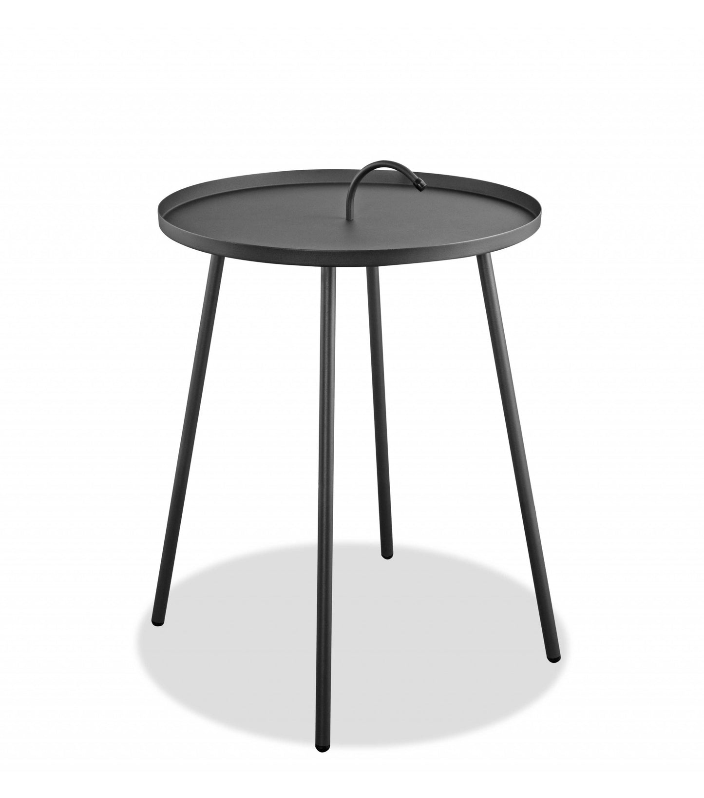 Gray Round Steel End or Side Table By Homeroots | Side Tables | Modishstore - 2