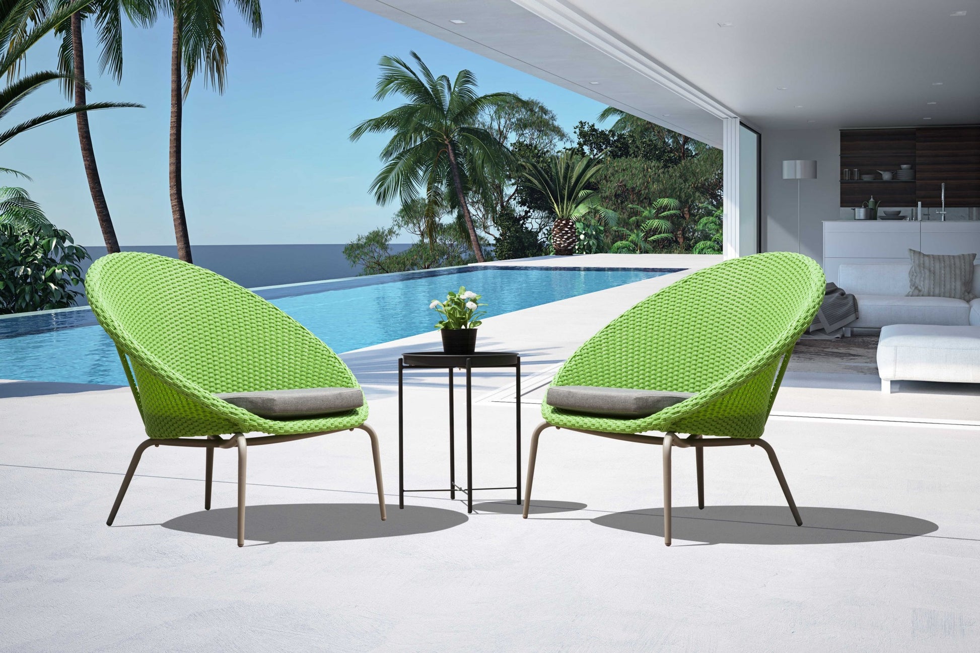 Powder Aluminum Side Table By Homeroots - 372277 | Side Tables | Modishstore - 2