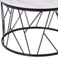 White Black Ceramic Iron Side Table By Homeroots | Side Tables | Modishstore - 4