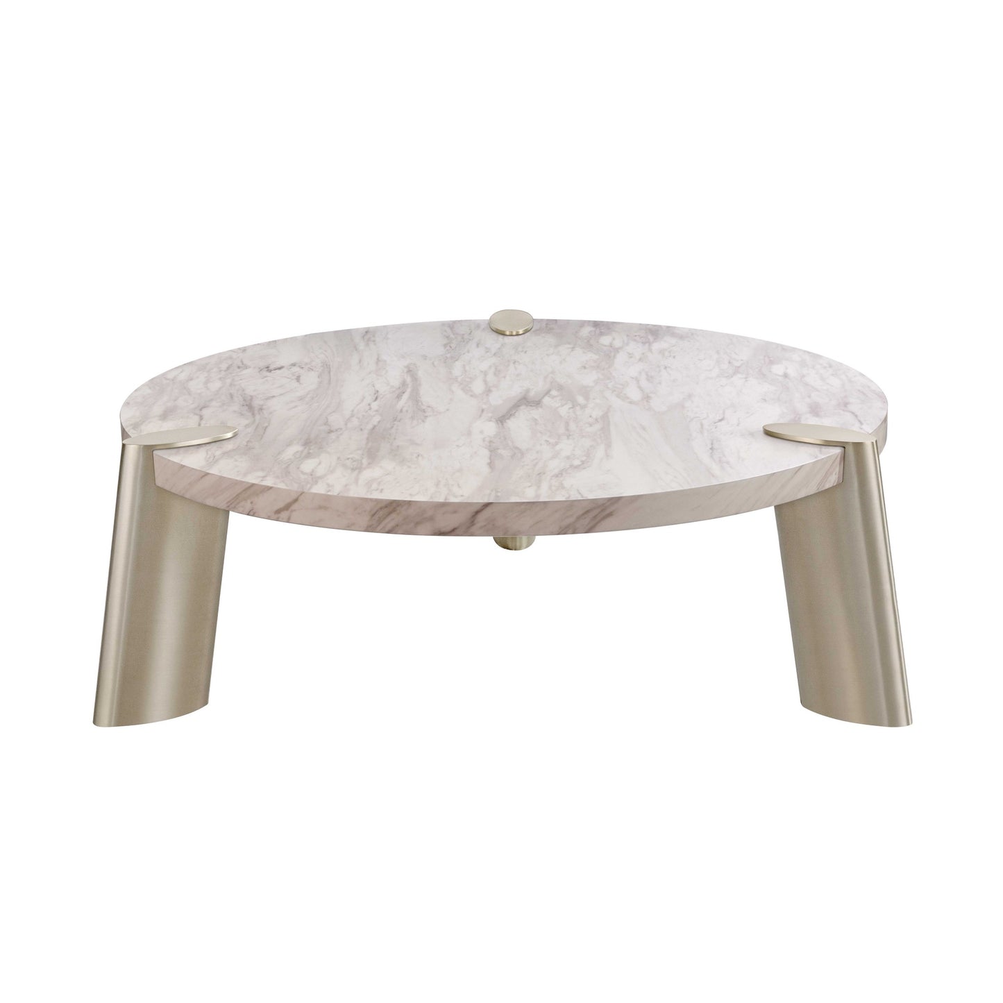 White Marble Coffee Table By Homeroots - 372310 | Coffee Tables | Modishstore - 2