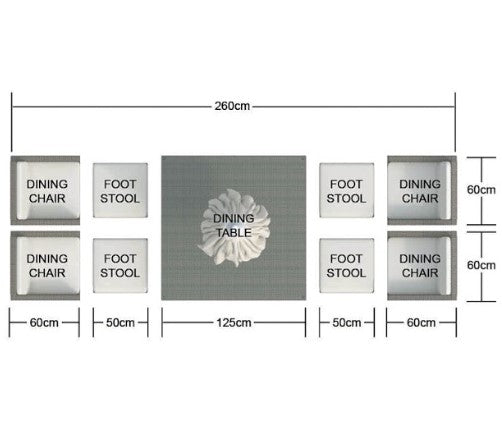 Brown Piece Square Outdoor Dining Set with Beige Cushions By Homeroots | Outdoor Dining Sets | Modishstore - 2