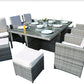 Gray Piece Outdoor Dining Set with Cushions By Homeroots | Outdoor Dining Sets | Modishstore