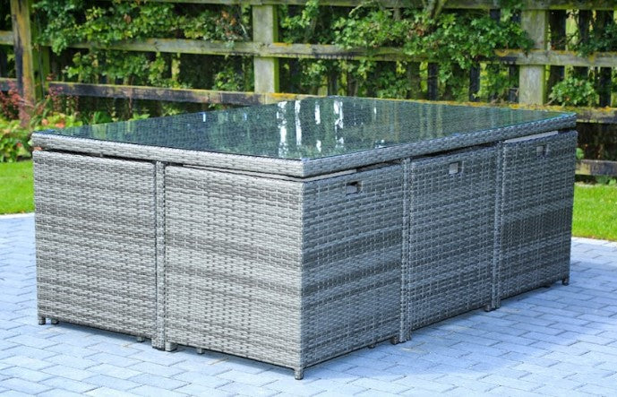 Gray Piece Outdoor Dining Set with Cushions By Homeroots | Outdoor Dining Sets | Modishstore - 5