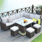 Brown Piece Outdoor Sectional Set with Cushions By Homeroots | Outdoor Sofas, Loveseats & Sectionals | Modishstore - 4
