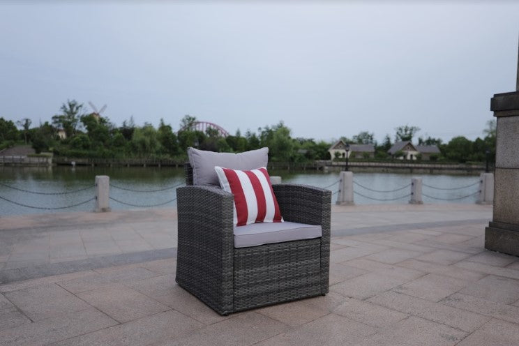 Brown -Piece Patio Conversation Set with Cushions and Storage Bos By Homeroots | Outdoor Sofas, Loveseats & Sectionals | Modishstore - 6