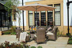 Brown Piece Outdoor Dining Set with Washed Cushion By Homeroots