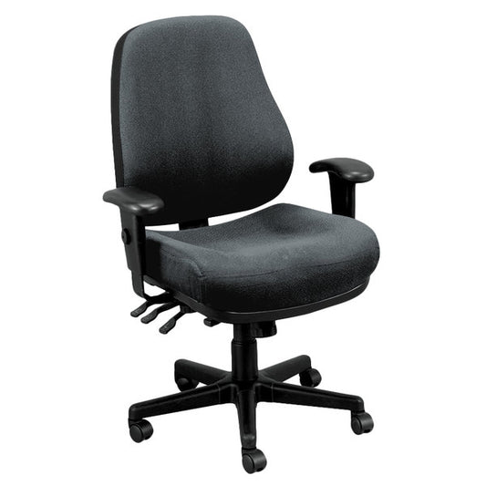 Charcoal Tilt Tension Control Fabric Chair By Homeroots | Office Chairs | Modishstore