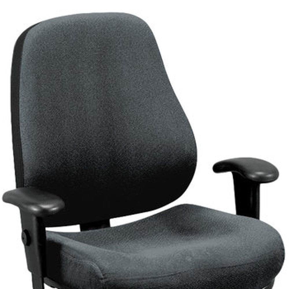 Charcoal Tilt Tension Control Fabric Chair By Homeroots | Office Chairs | Modishstore - 4