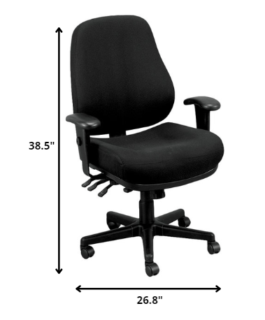 Charcoal Tilt Tension Control Fabric Chair By Homeroots | Office Chairs | Modishstore - 7