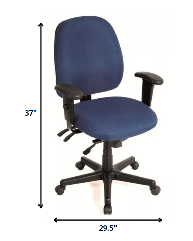 Navy Tilt Tension Control Fabric Chair By Homeroots | Office Chairs | Modishstore - 2
