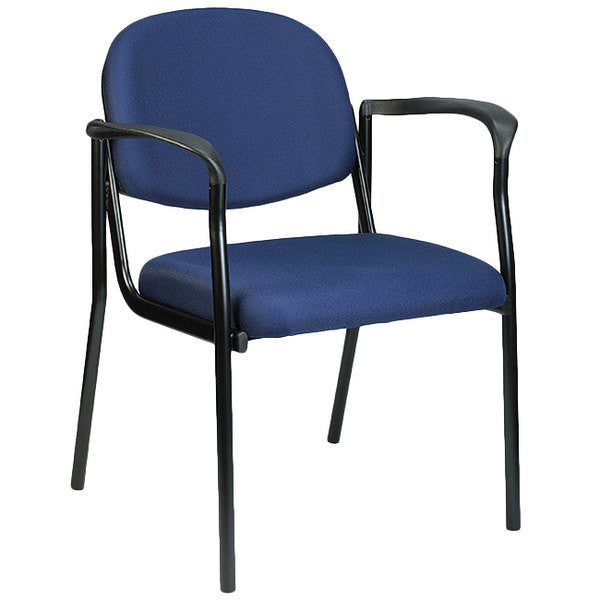 Set of 2 Bright Navy Fabric Guest Arm Chairs By Homeroots | Office Chairs | Modishstore - 3