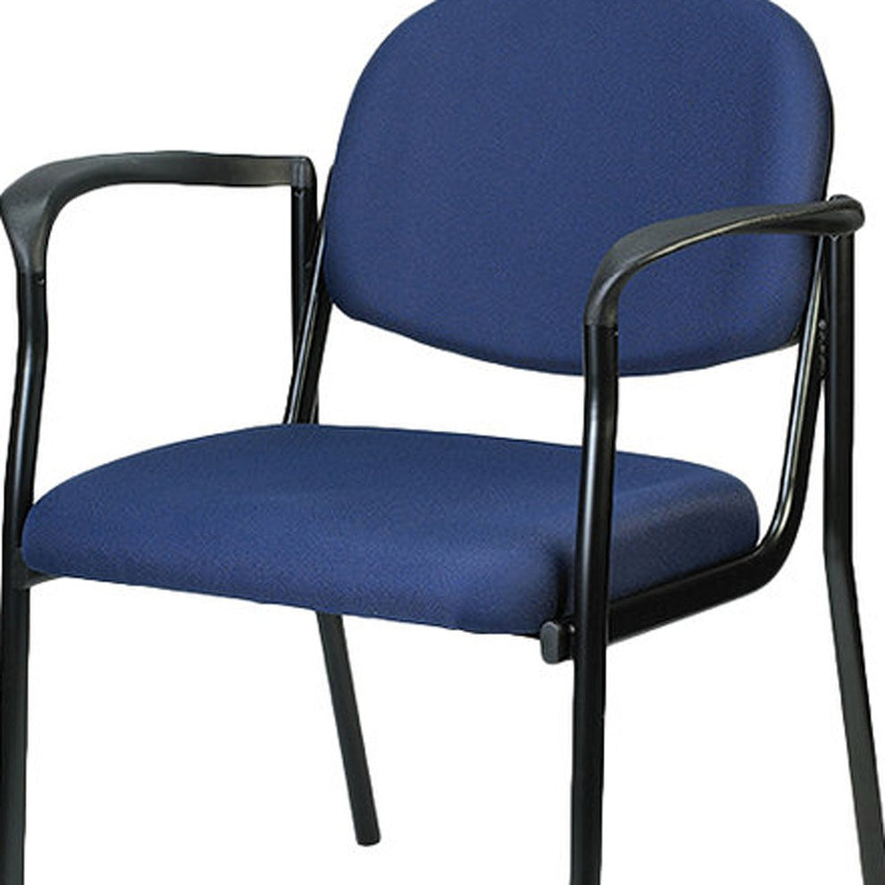 Set of 2 Bright Navy Fabric Guest Arm Chairs By Homeroots | Office Chairs | Modishstore - 4