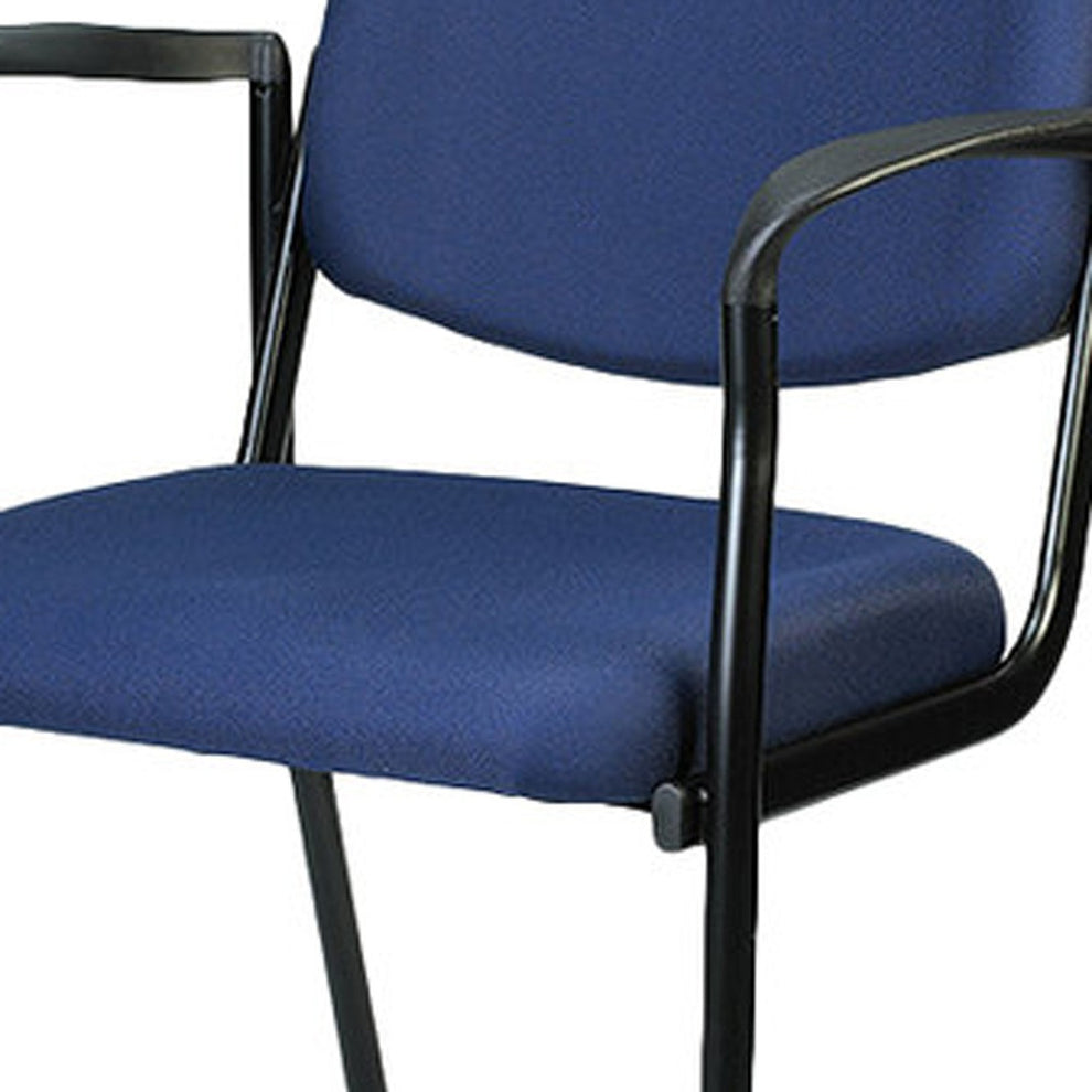 Set of 2 Bright Navy Fabric Guest Arm Chairs By Homeroots | Office Chairs | Modishstore - 5