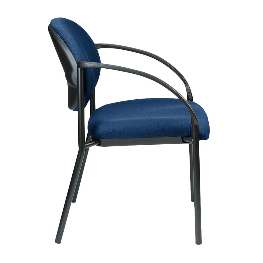 24" Set of 2 Bright Navy Fabric Guest Arm Chairs By Homeroots | Office Chairs | Modishstore - 2