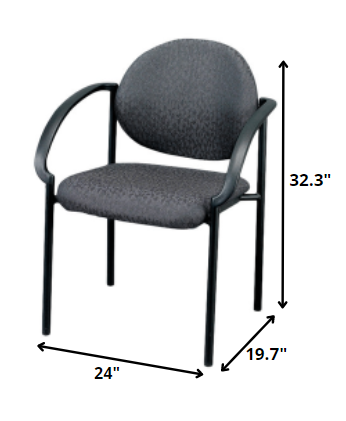 24" Set of 2 Bright Navy Fabric Guest Arm Chairs By Homeroots | Office Chairs | Modishstore - 6