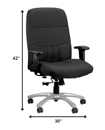 Black Fabric Chair By Homeroots - 372345 | Office Chairs | Modishstore - 2