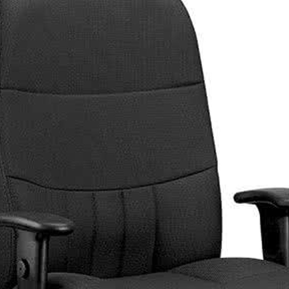 Black Fabric Chair By Homeroots - 372345 | Office Chairs | Modishstore - 3