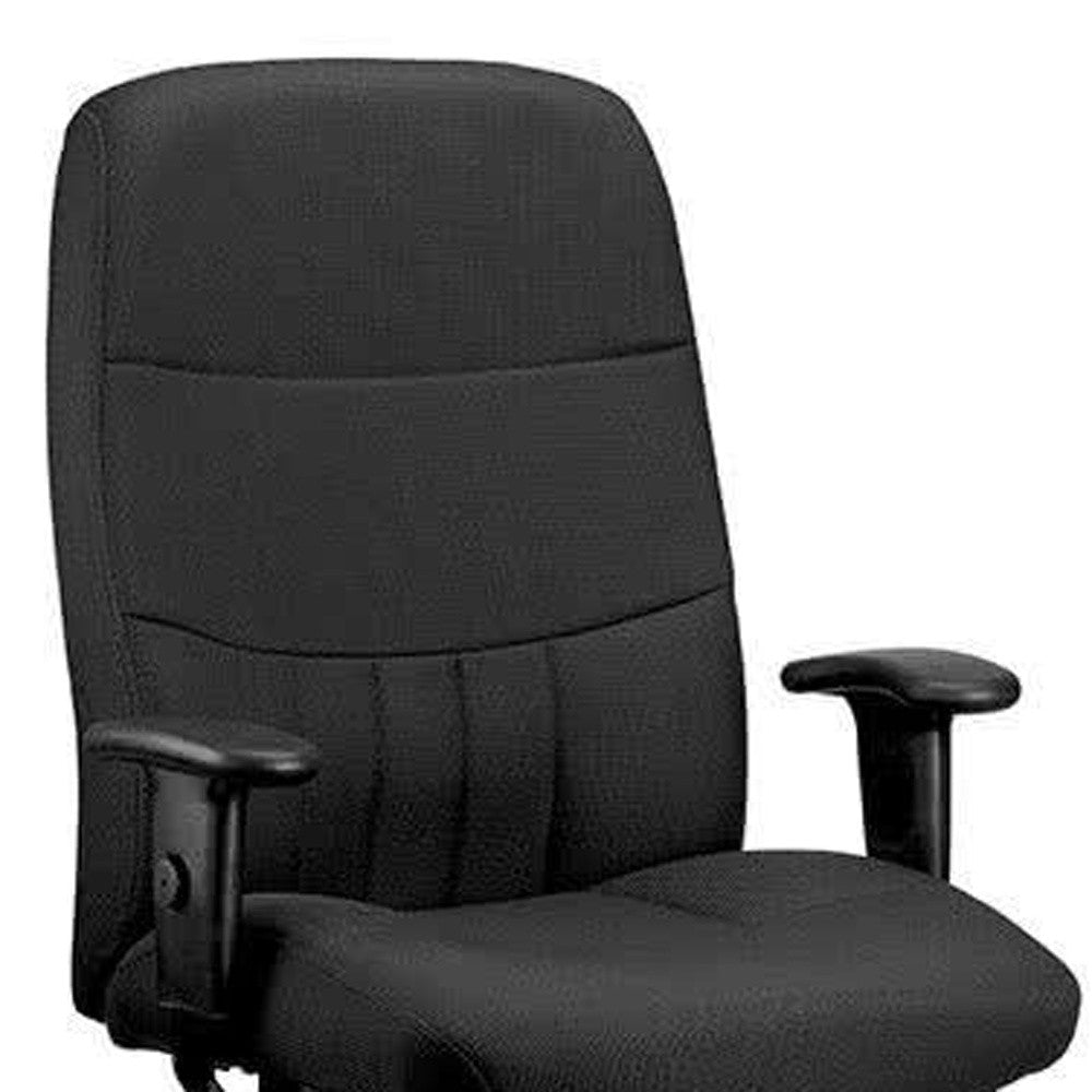 Black Fabric Chair By Homeroots - 372345 | Office Chairs | Modishstore - 4