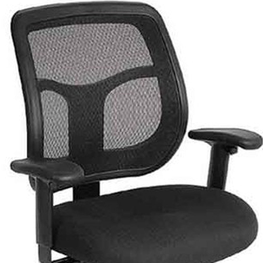 Black Mesh Fabric Drafting Stool By Homeroots | Office Chairs | Modishstore - 4