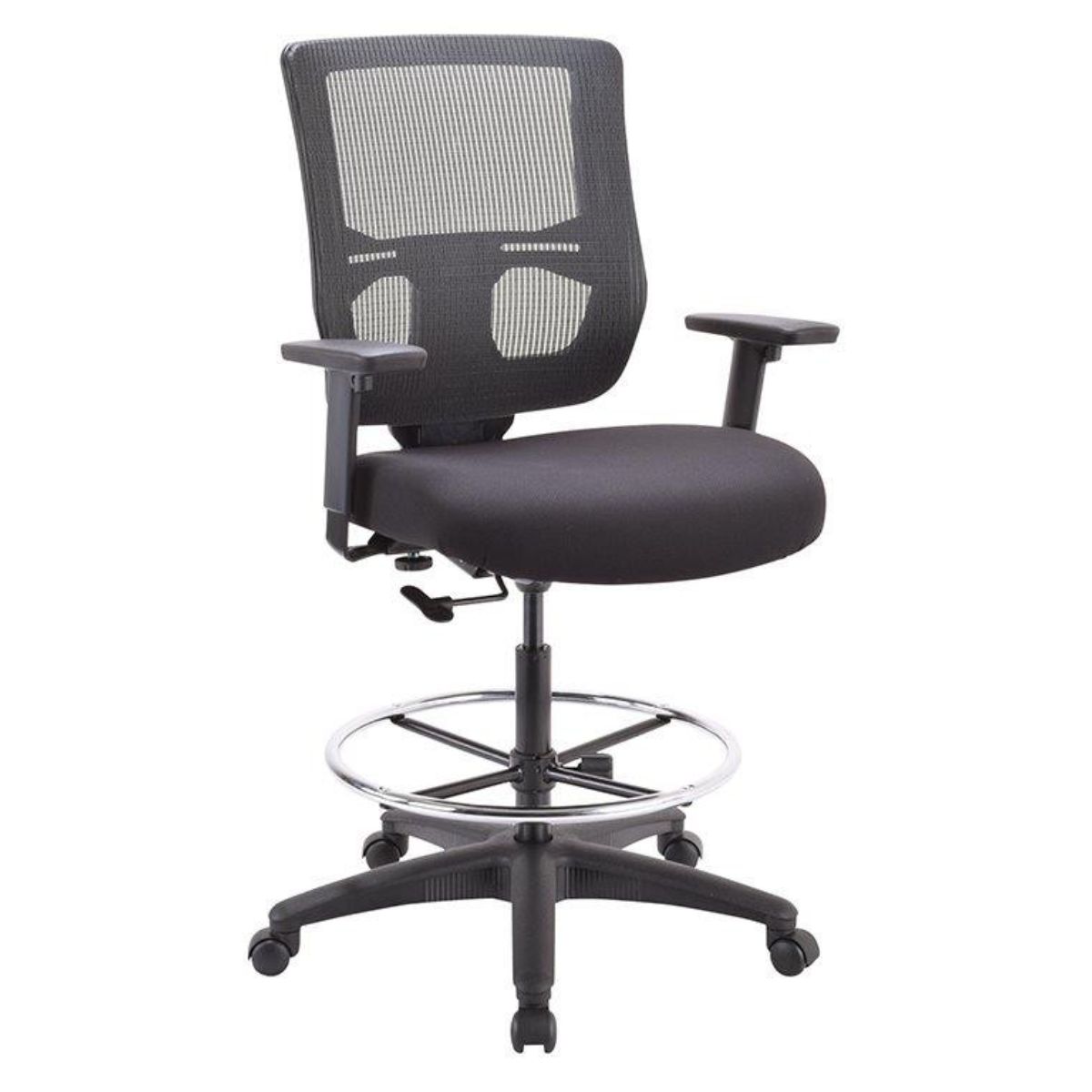 Black Mesh Fabric Etended Height Stool By Homeroots | Office Chairs | Modishstore