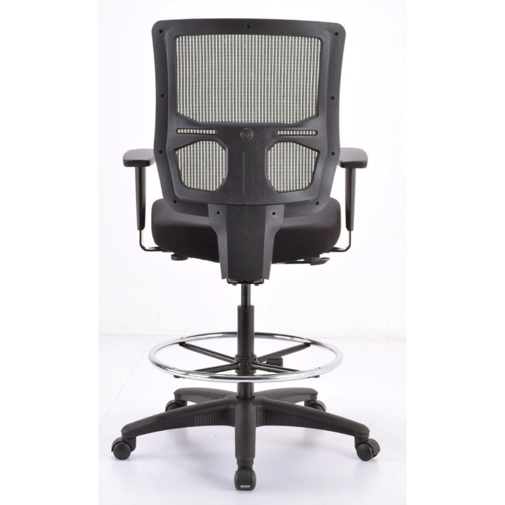 Black Mesh Fabric Etended Height Stool By Homeroots | Office Chairs | Modishstore - 2
