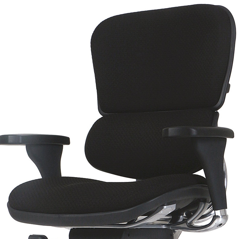 Black Fabric Chair By Homeroots - 372353 | Office Chairs | Modishstore - 4