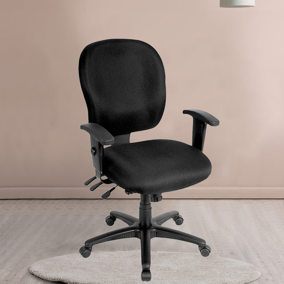Navy Fabric Chair By Homeroots - 372354 | Office Chairs | Modishstore - 13